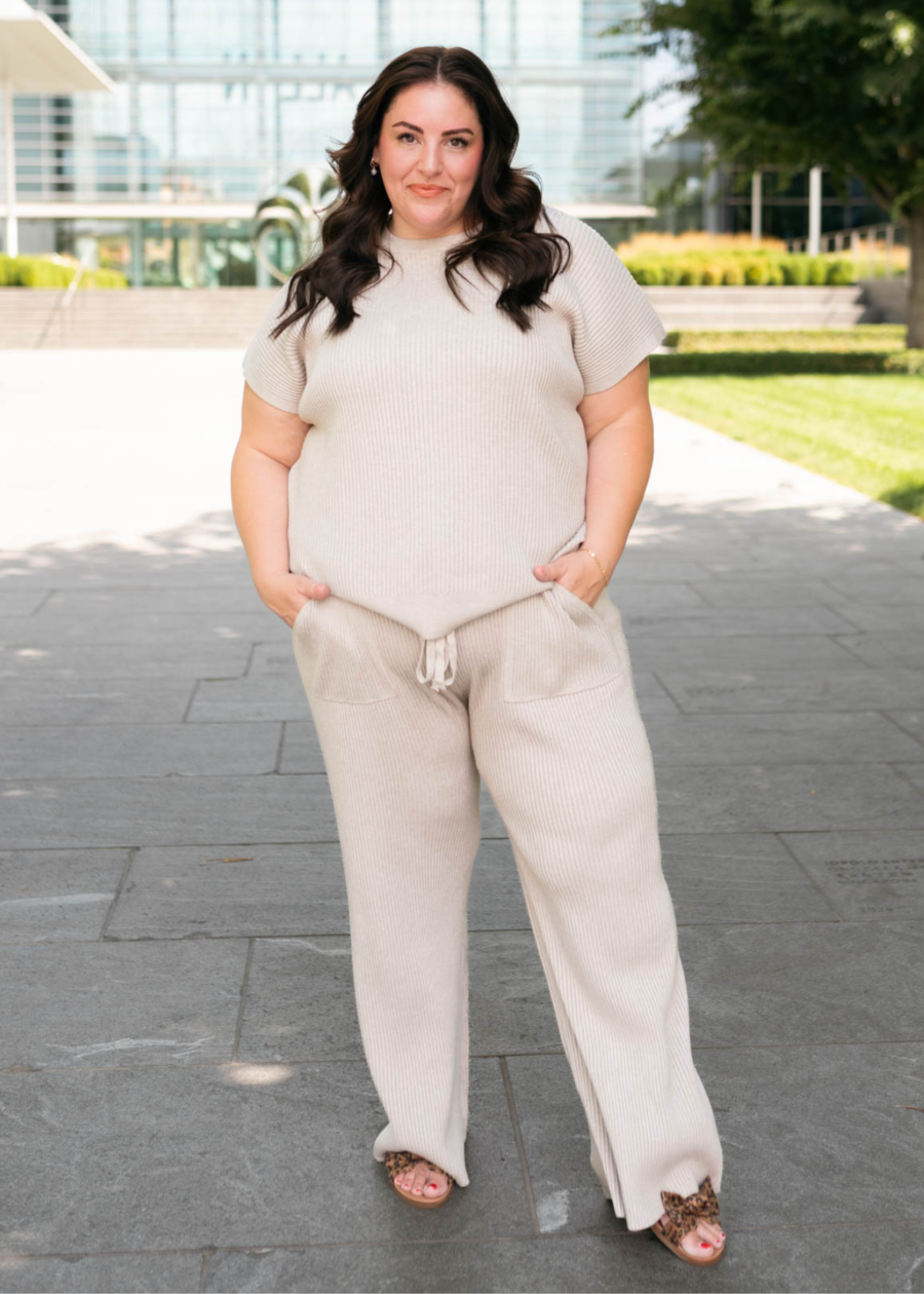 Selene Taupe Ribbed Bottoms