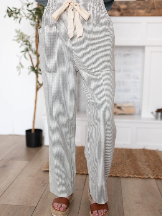 Adelyn Grey Pinstripe Pants