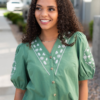 AmberGreenEmbroideredTop.png Amber Green Embroidered Top