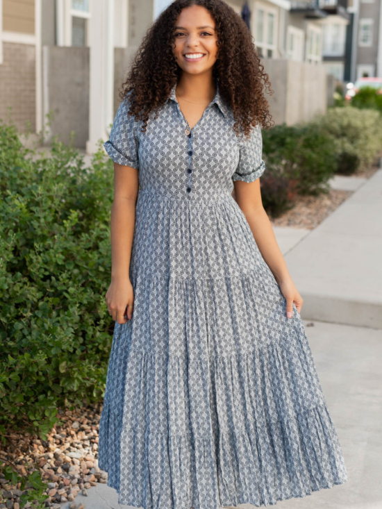 AmberlyNavyPatternTieredDress8.png Amberly Navy Pattern Tiered Dress