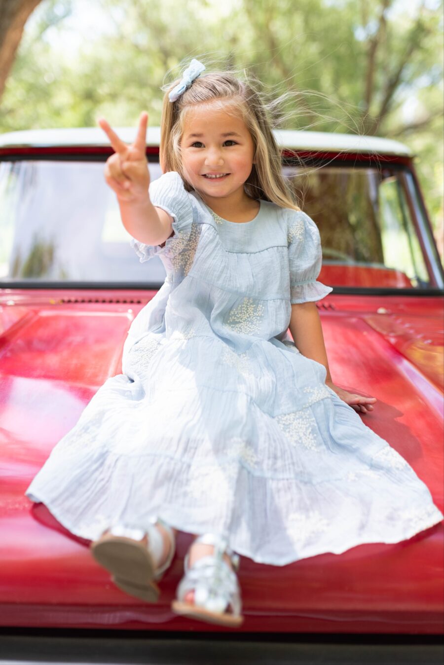 Amiri Soft Blue Little Girl Dress