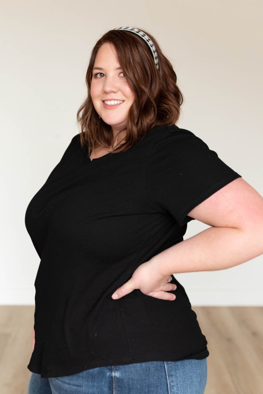 Ari Black Ribbed Top