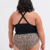 Black Double-Cinch Tankini Top