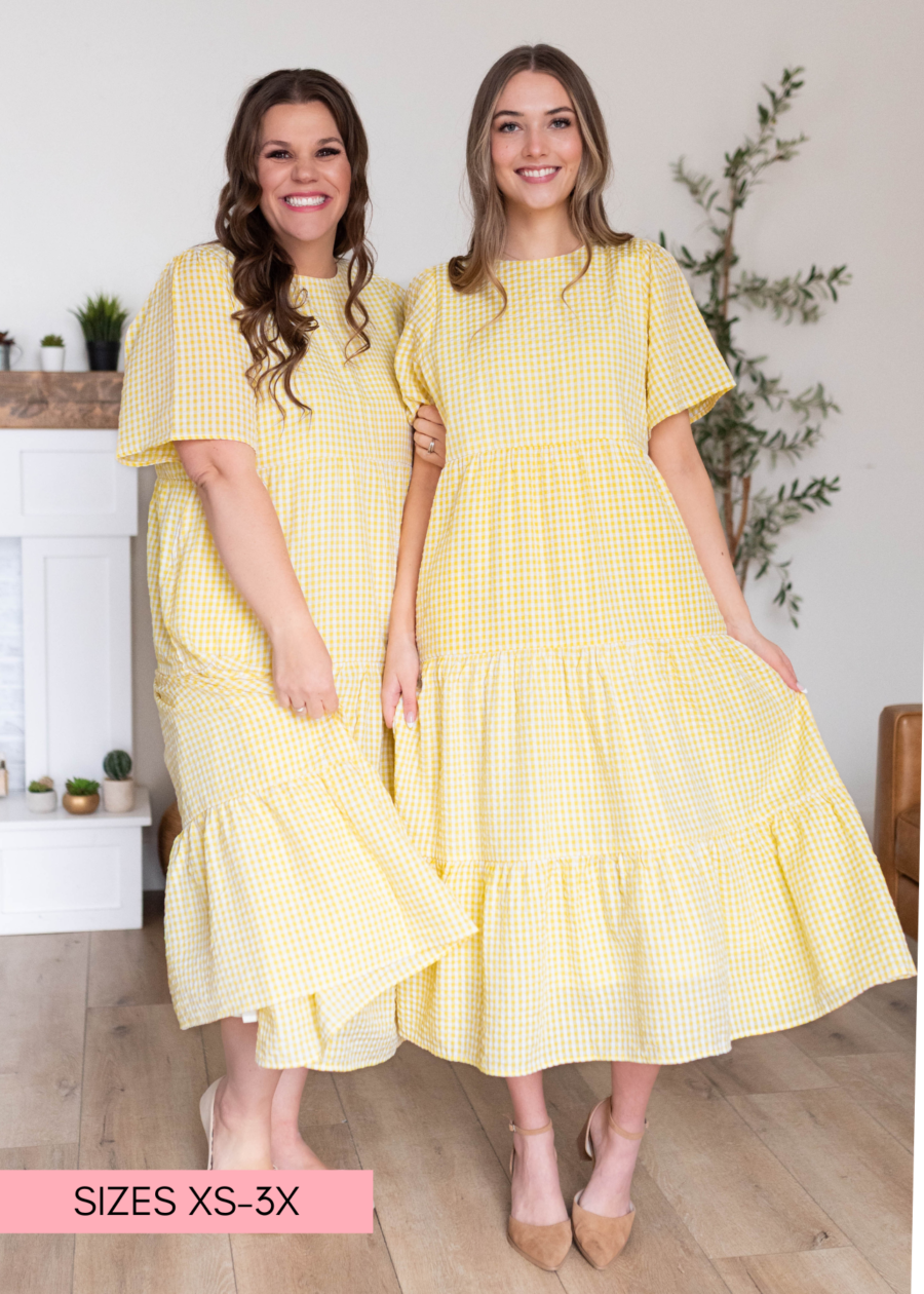 BlairYellowGinghamDress1.png Blair Yellow Gingham Dress