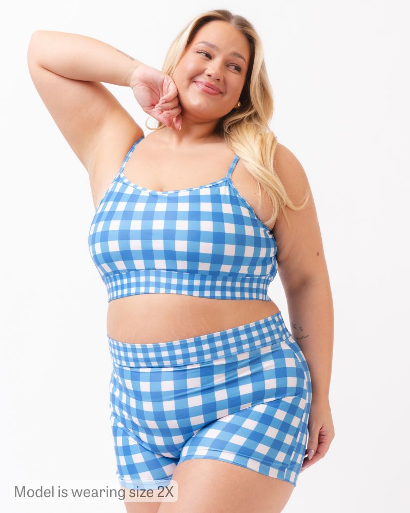 Blue Gingham Boy Short