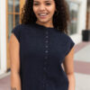 Brea Navy Cap Sleeve Top