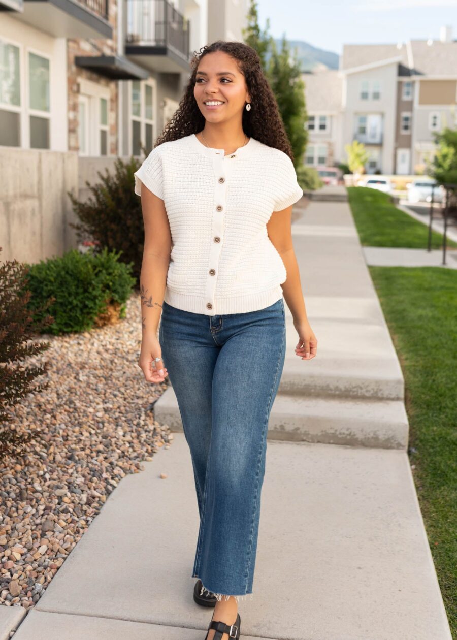 Bridget Cream Button Down Sweater