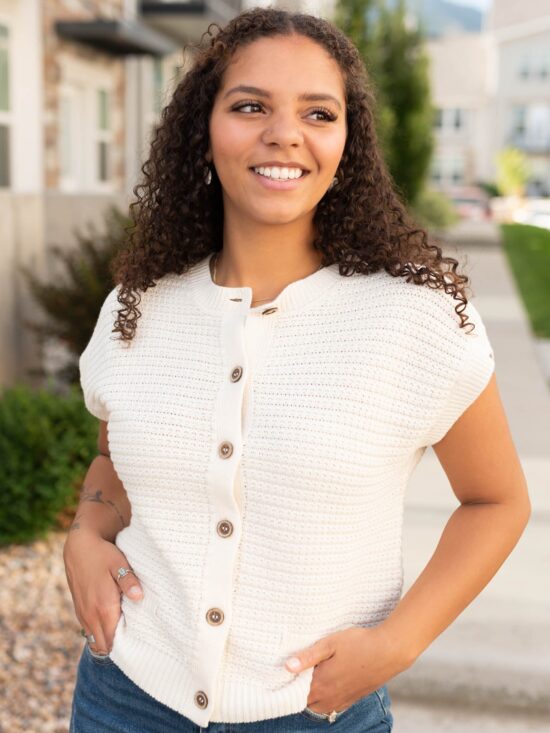 Bridget Cream Button Down Sweater