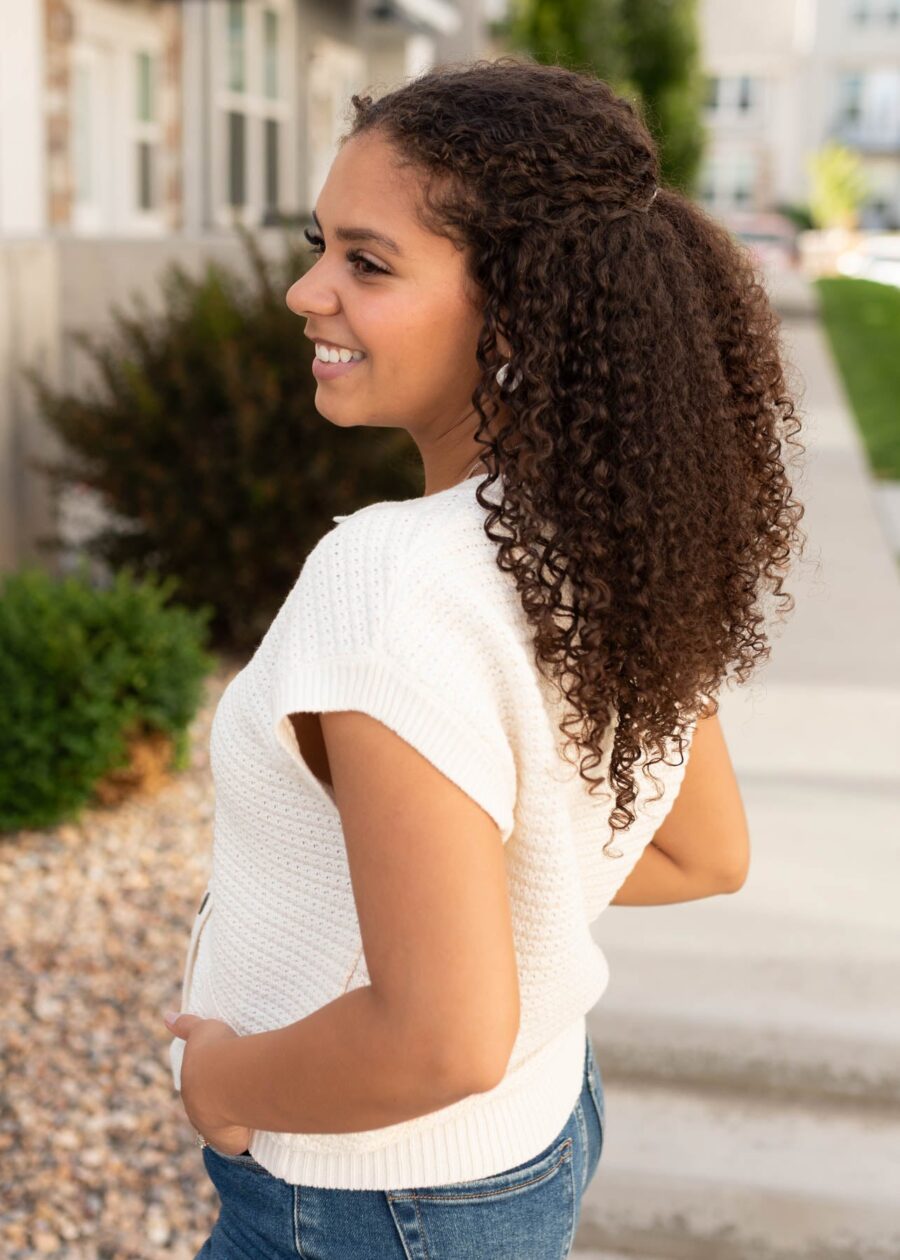 Bridget Cream Button Down Sweater