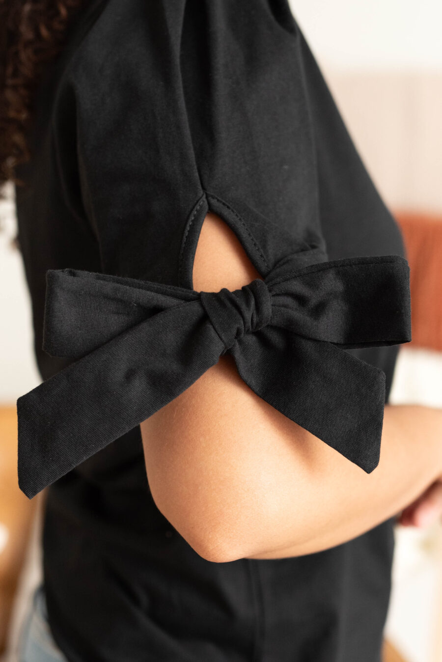 Brielle Black Bow Top