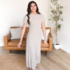 Winnie Oatmeal Ribbed T-Shirt Dress