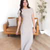 Winnie Oatmeal Ribbed T-Shirt Dress