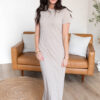 Winnie Oatmeal Ribbed T-Shirt Dress