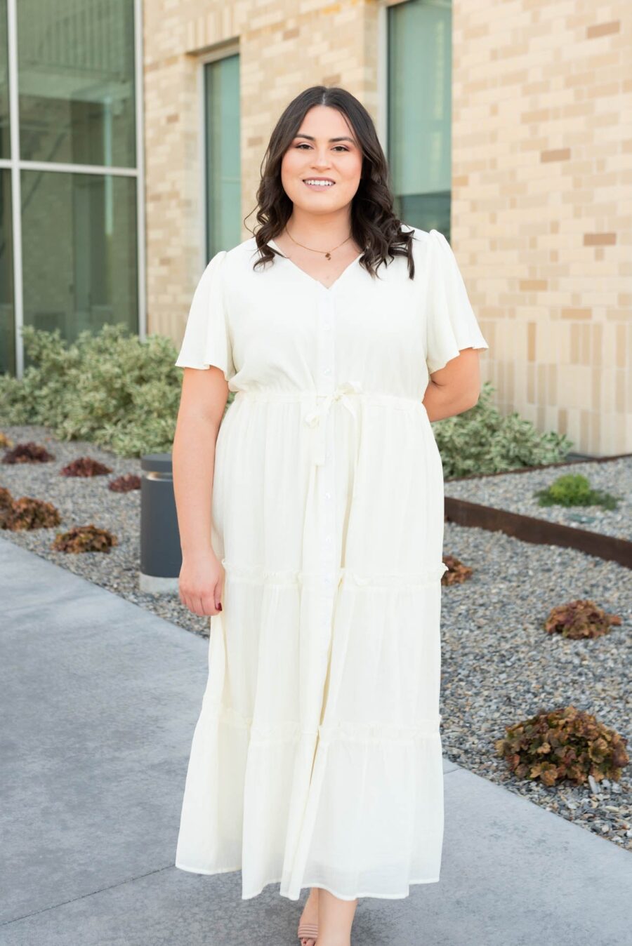 Rebekah Cream Button Down Dress