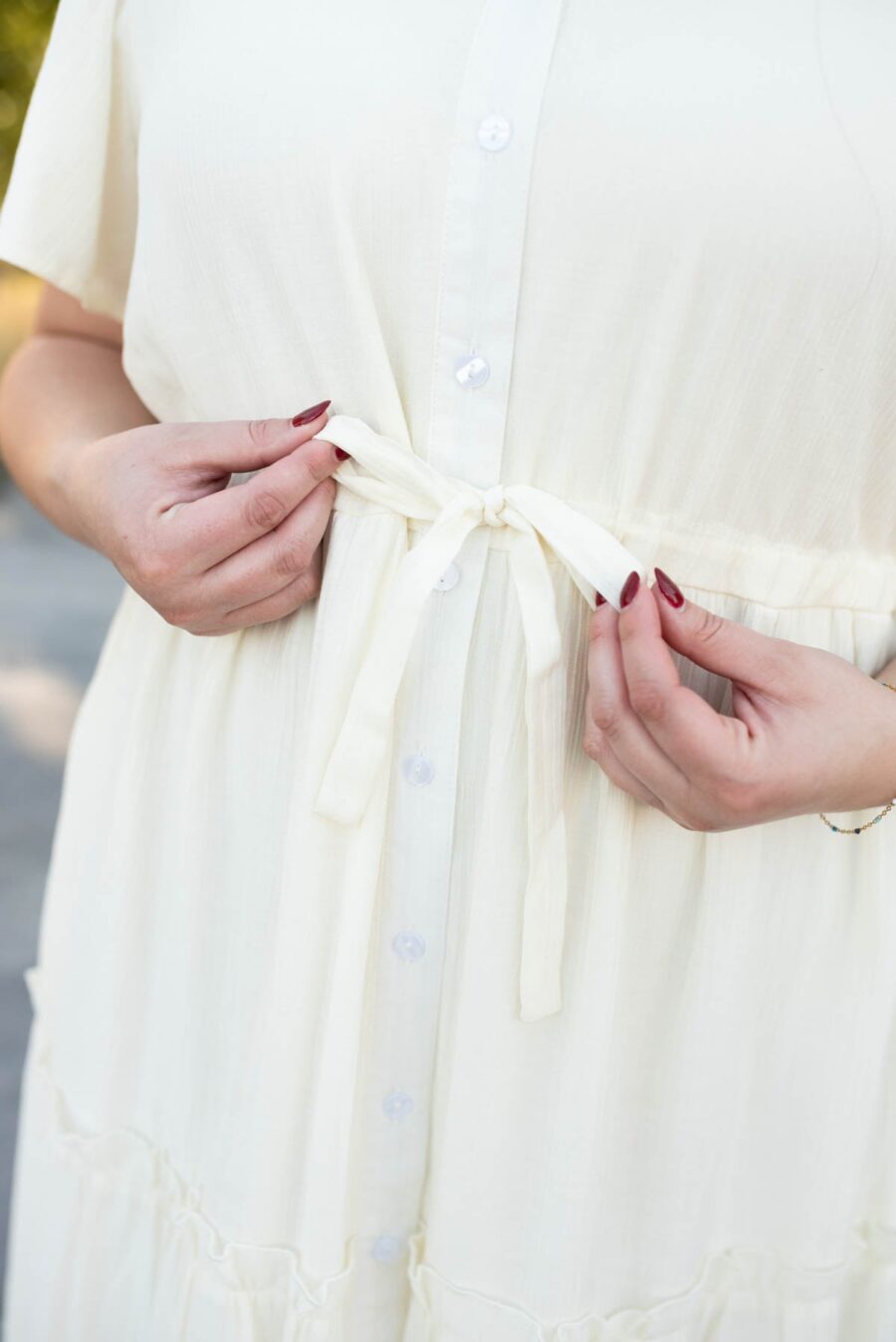 Rebekah Cream Button Down Dress