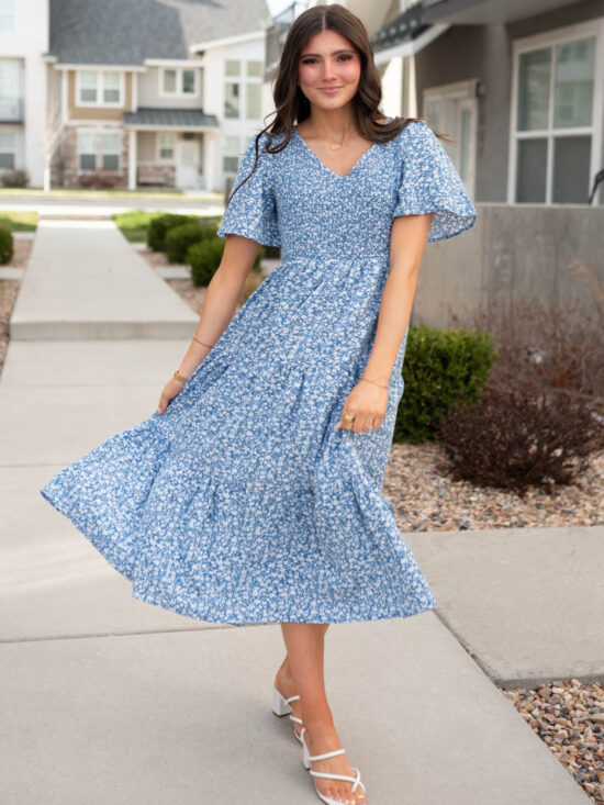 MilaBlueSmockedFloralDress_DSC7846.jpg Mila Blue Smocked Floral Dress