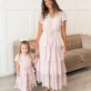 Mira Blush Rose Tiered Ruffle Little Girl Dress