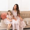 Mira Blush Rose Tiered Ruffle Little Girl Dress