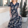 Mollie Navy Blue Patterned Dress