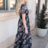 Mollie Navy Blue Patterned Dress
