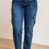 Morgan Dark Denim Cargo Jeans