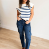 Morgan Dark Denim Cargo Jeans