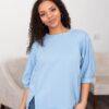 Narissa Blue Textured Pullover