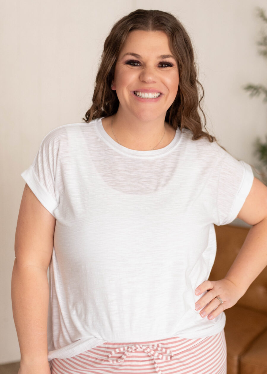 Nicole White Cap Sleeve Top