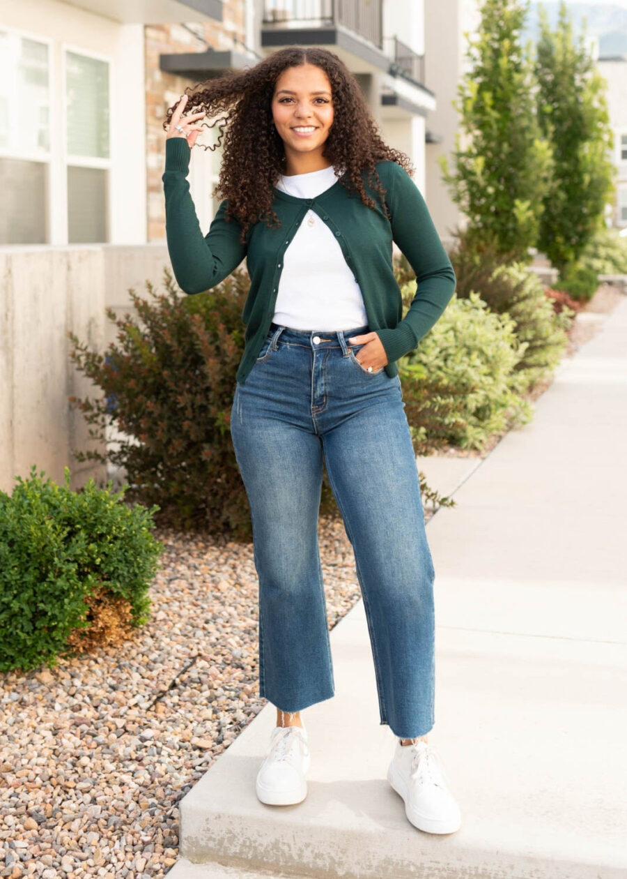 Phoebe Pine Green Cardigan