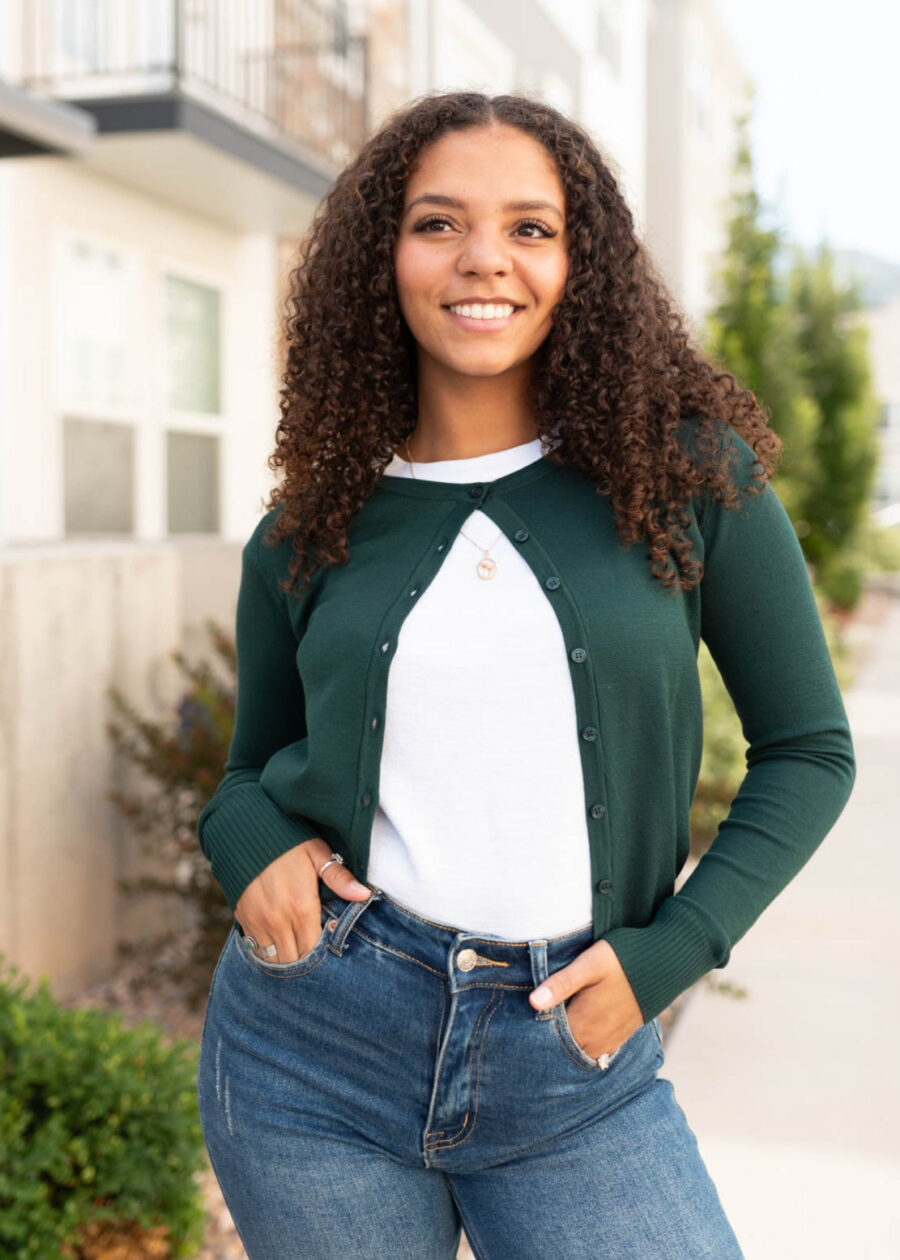 Phoebe Pine Green Cardigan