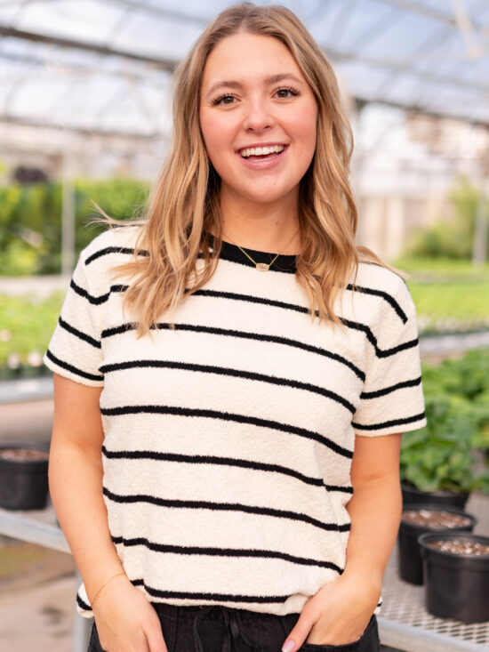 Raegan Black Striped Sweater Top