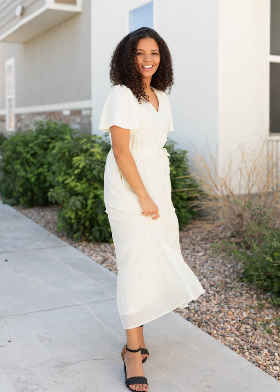 Rebekah Cream Button Down Dress