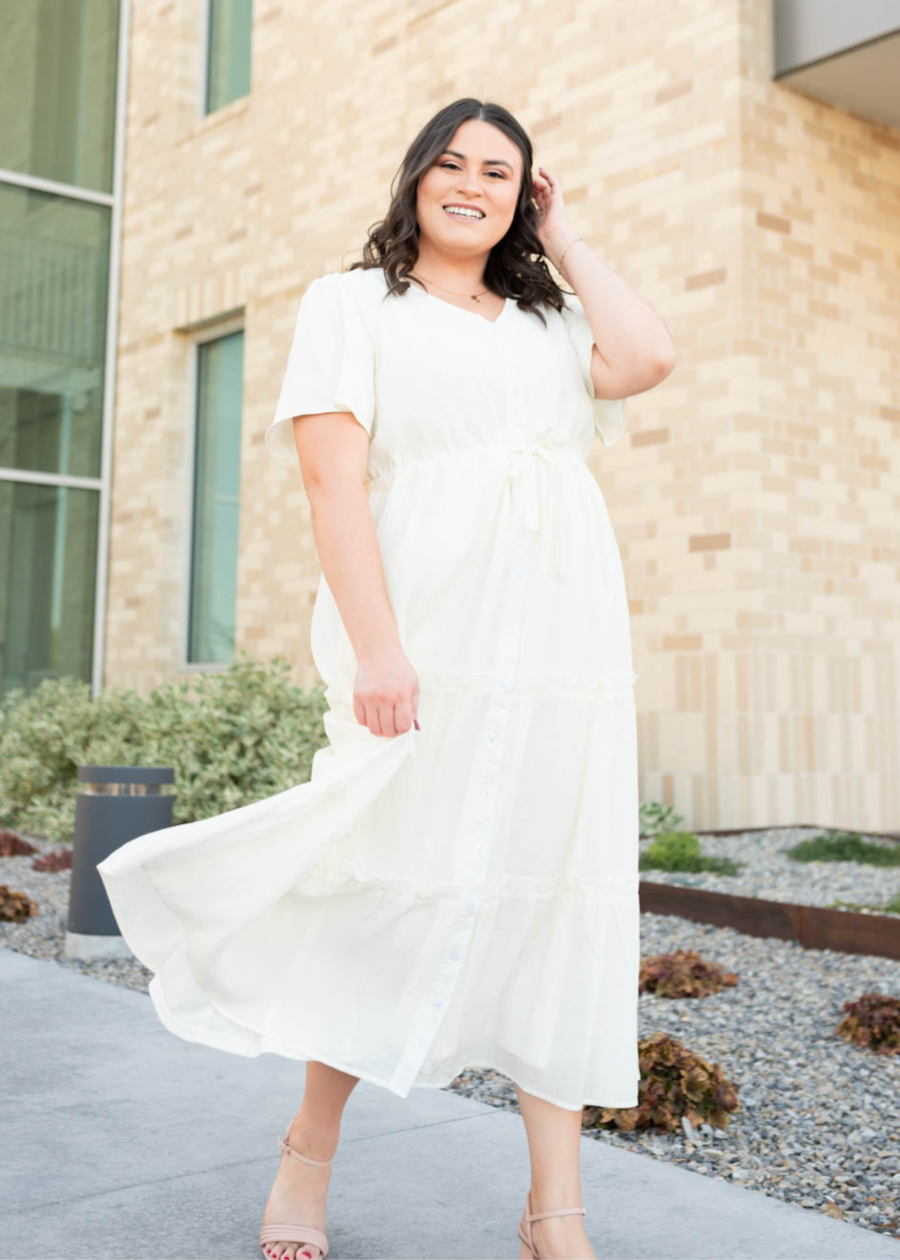 Rebekah Cream Button Down Dress