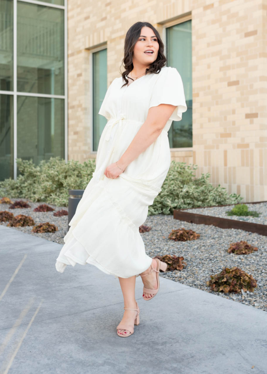 Rebekah Cream Button Down Dress