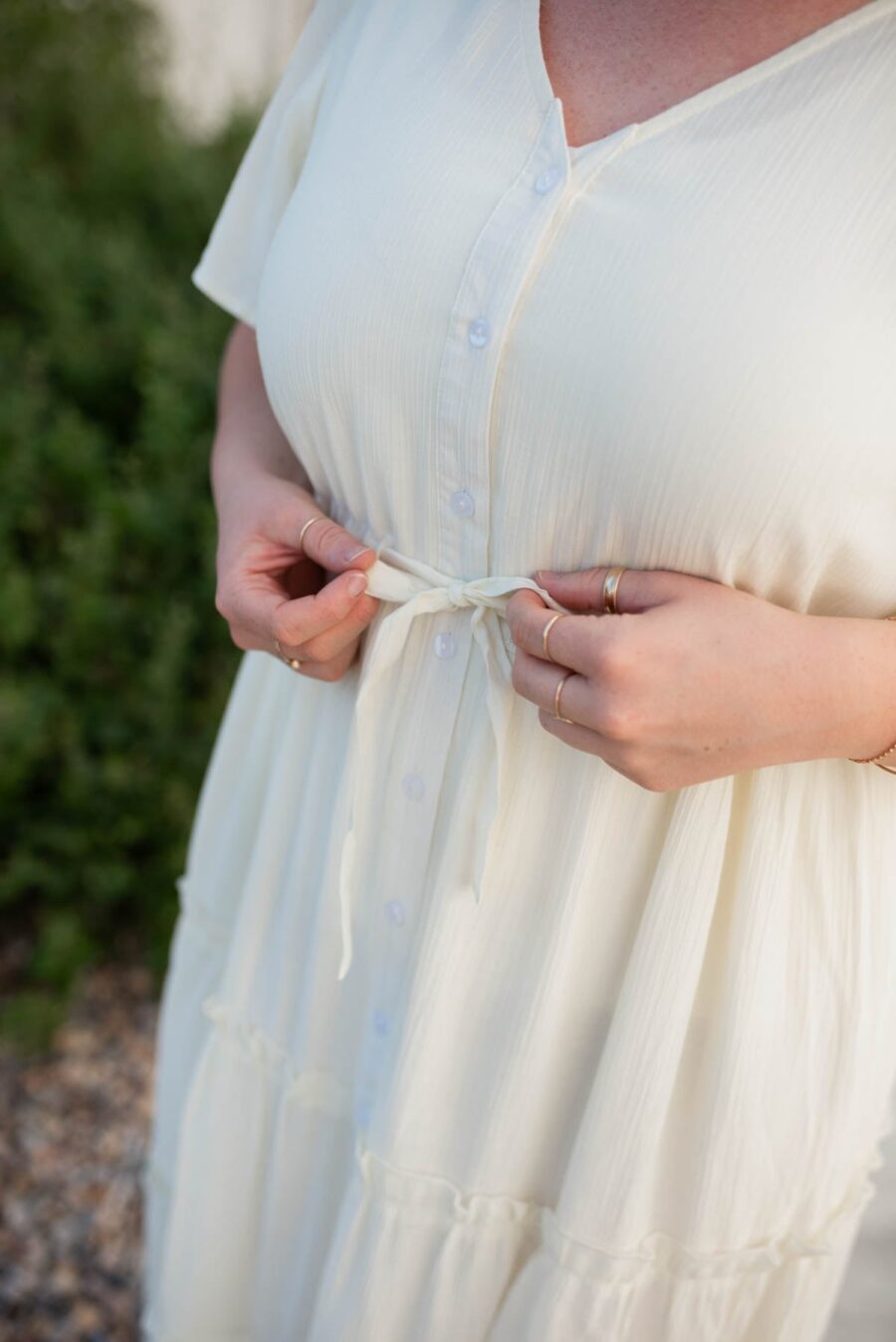 Rebekah Cream Button Down Dress