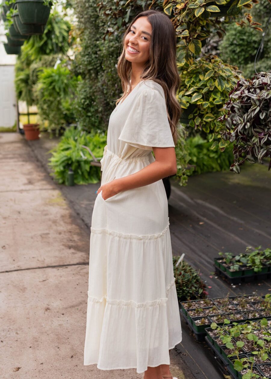 Rebekah Cream Button Down Dress