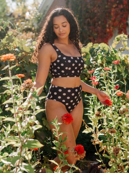 Retro Dot Mid-Waist Bottom
