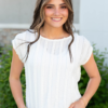 Ruth White Textured Top