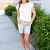 Ruth White Textured Top