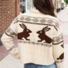 Sami Cream Pattern Cardigan