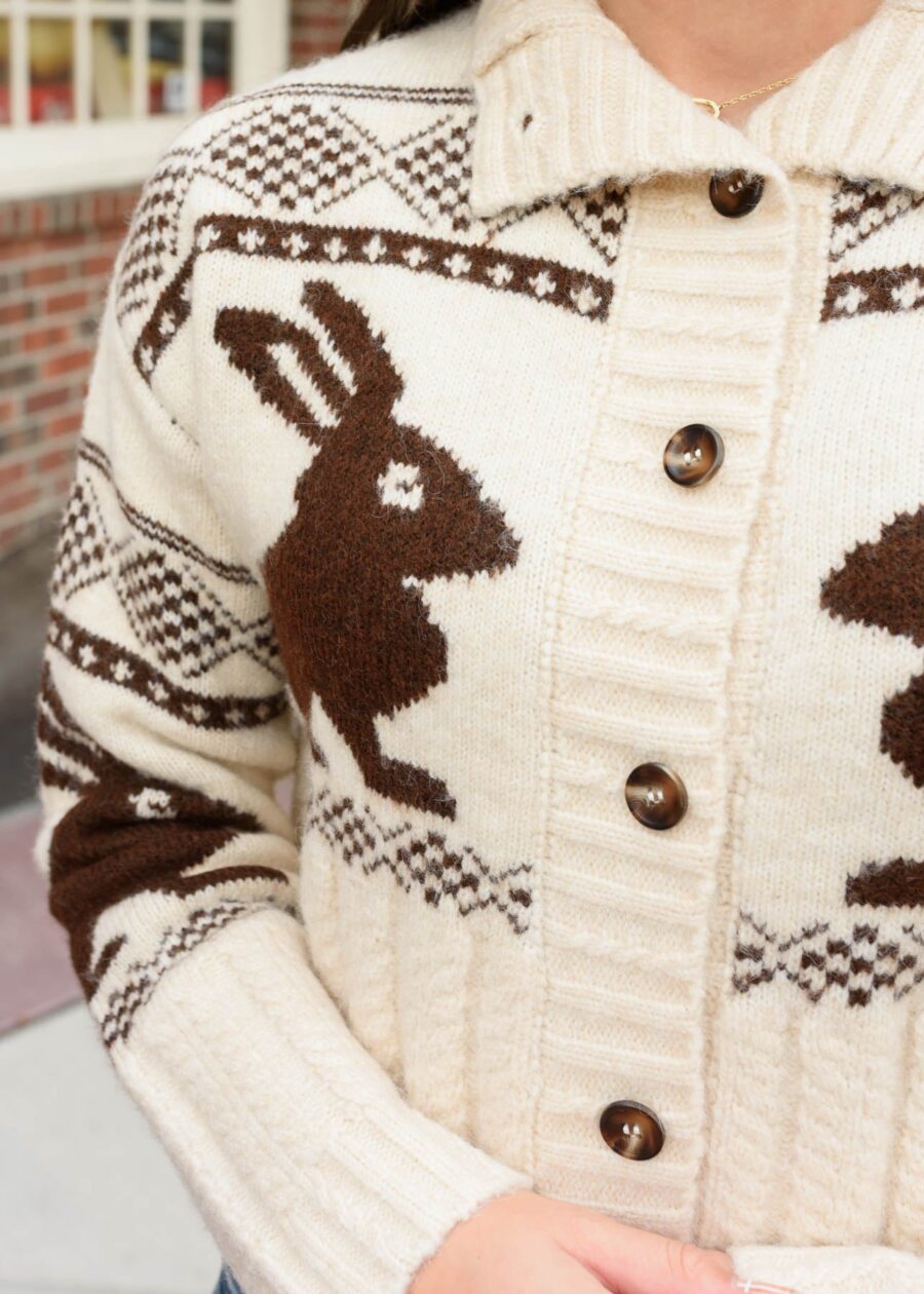 Sami Cream Pattern Cardigan