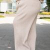 Selene Taupe Ribbed Bottoms