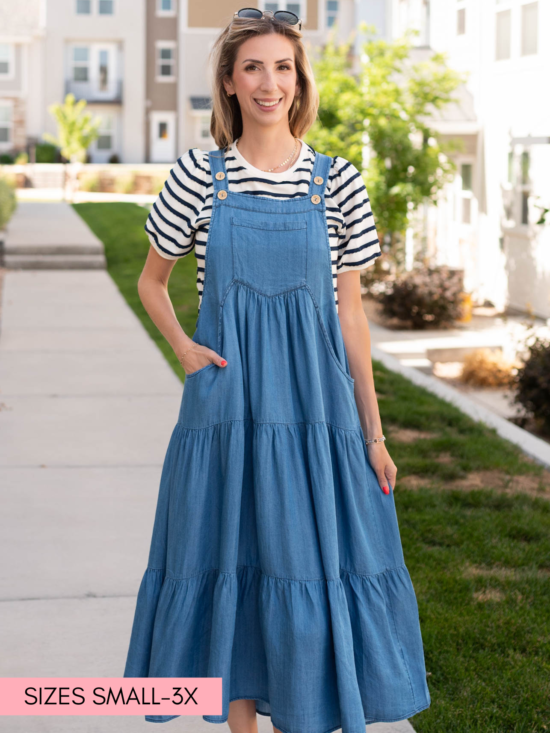 Sierra Chambray Overall Dress