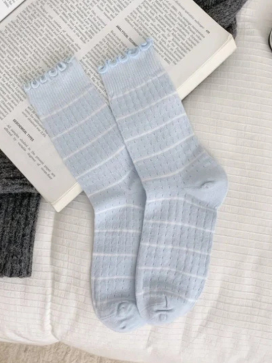 Stephanie Blue Striped Socks