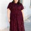 Susannah Wine Lace Dress