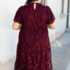 Susannah Wine Lace Dress