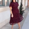 Susannah Wine Lace Dress
