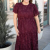 Susannah Wine Lace Dress