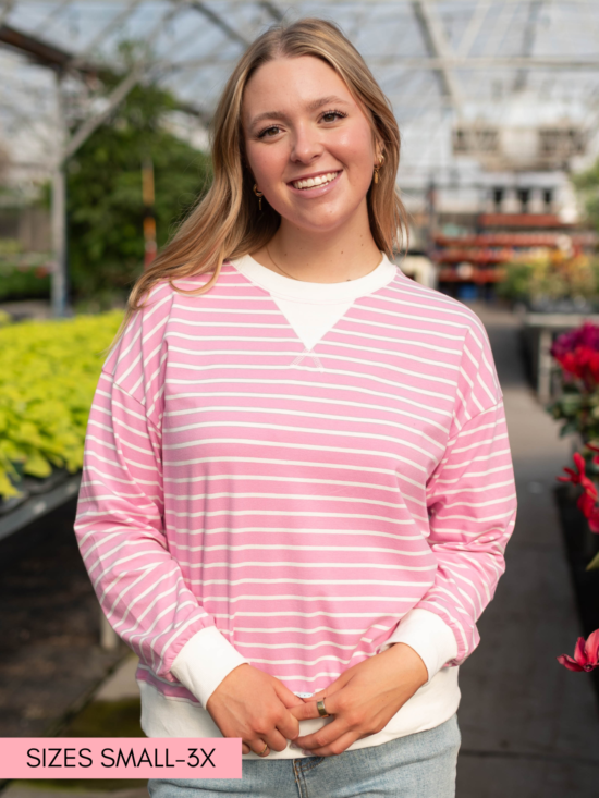 Tessa Pink Striped Pullover