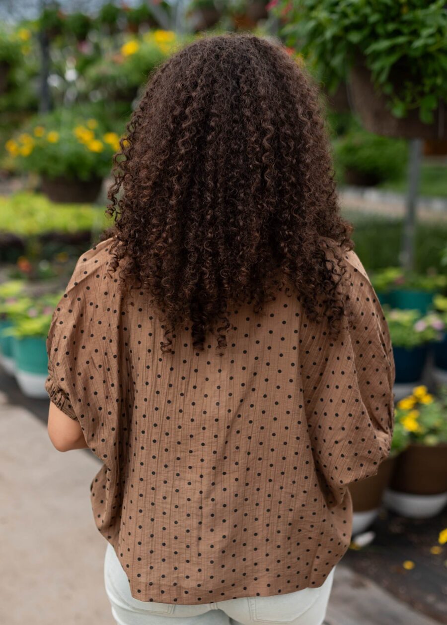 Tia Chocolate Polka Dot Top